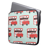 Red London Doppeldecker Bus Nahtloses Muster vint Laptopschutzhülle (Vorderseite Links)