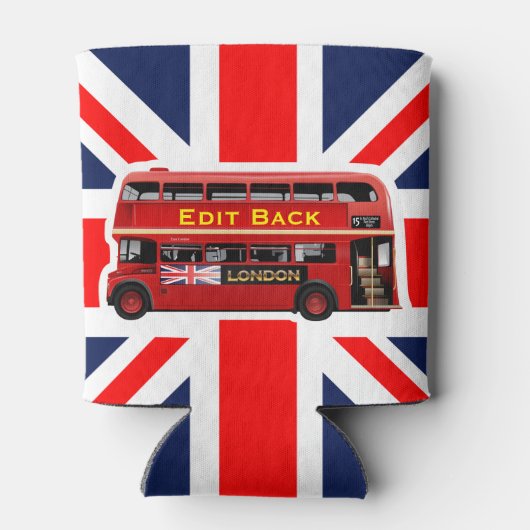 Red London Double Decker Bus Dosenkühler (Rückseite)