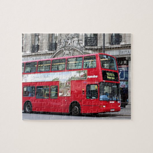 Red London Double Decker Bus, England Puzzle (Horizontal)