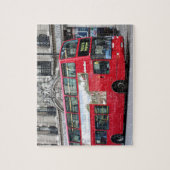 Red London Double Decker Bus, England Puzzle (Vertikal)