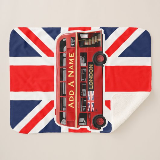 Red London Double Decker Bus Sherpadecke (Vorderseite (Horizontal))