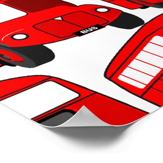 Red London Double Decker Bus Wallpaper Poster (Ecke)