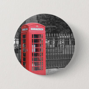 Red London Phonebox Button