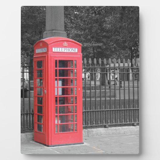 Red London Phonebox Fotoplatte (Vorderseite)
