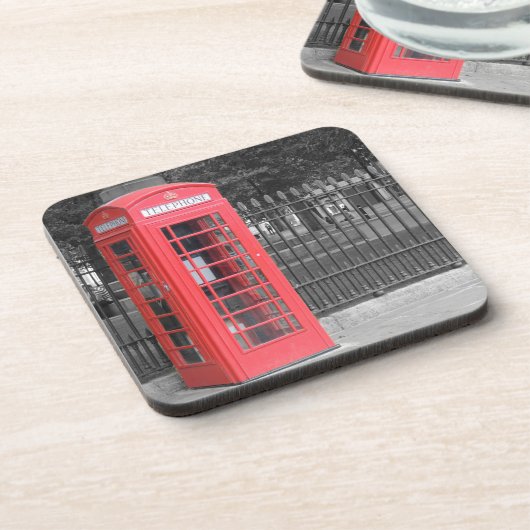Red London Phonebox Getränkeuntersetzer (Linke Seite)