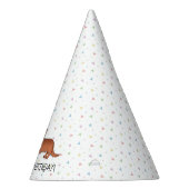 Red Long Hair Dackel Cartoon Dog - Geburtstag Partyhütchen (Rechts)