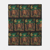 Red Long Hair Dackel Fleecedecke (Vorderseite)