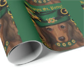 Red Long Hair Dackel Geschenkpapier (Rolleneckpunkt)