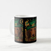 Red Long Hair Dackel Kaffeetasse (Vorderseite Links)