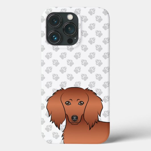 Red Long Hair Dackel Niedlich Cartoon Dog Case-Mate iPhone Hülle (Rückseite)