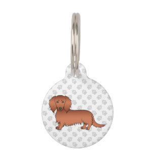 Red Long Hair Dackel Niedlich Cartoon Dog Haustiermarke
