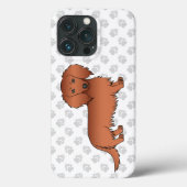 Red Long Hair Dackel Niedlich Cartoon Dog & Paws Case-Mate iPhone Hülle (Rückseite)