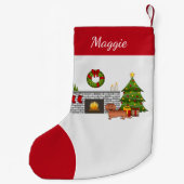 Red Long Hair Dackel Niedlich Hund - Weihnachtsrau Kleiner Weihnachtsstrumpf (Rückseite)