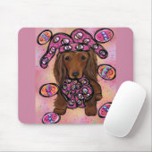 Red Long Hair Dackel Oster Mousepad (Mit Mouse)