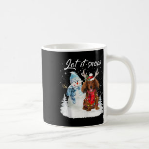 Red Long Hair Dackel Santa Dog Weihnachtsschnee Kaffeetasse