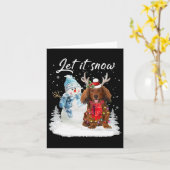 Red Long Hair Dackel Santa Dog Weihnachtsschnee Karte (Gelbe Blume)