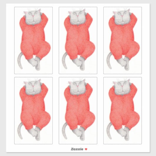 RED LONG JOHNS CAT 14 "X14" Vinyl Sticker (Blatt)
