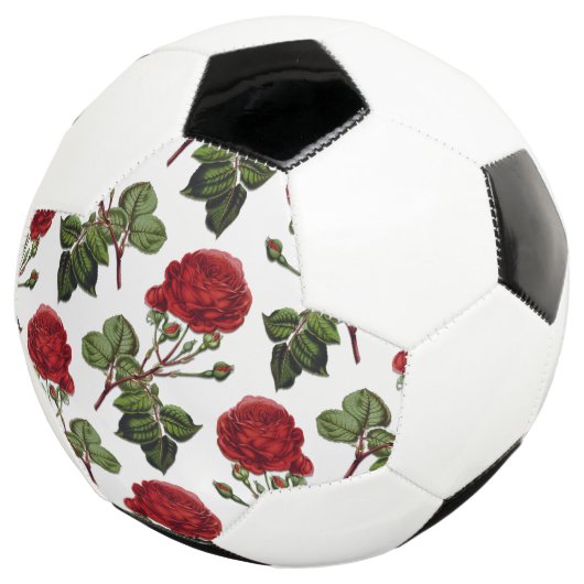 Red Long Steam Rose Muster Fußball (Dreiviertel)