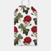 Red Long Steam Rose Muster Geschenkanhänger (Vorderseite)