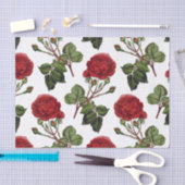 Red Long Steam Rose Muster Seidenpapier (Handwerk)