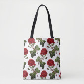 Red Long Steam Rose Muster Tasche (Vorderseite)