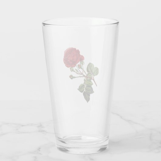 Red Long Stem Rose Glas (Rückseite)