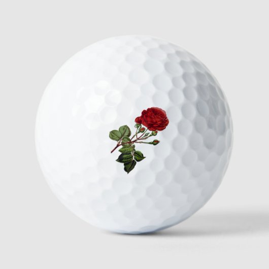 Red Long Stem Rose Golfball (Vorderseite)