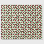 Red Long Stem Rose Muster Minze Green Hintergrund Geschenkpapier (Flach)