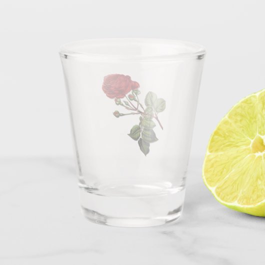 Red Long Stem Rose Schnapsglas (Rückseite)