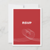 Red Loopy Liebe Lines Wedding RSVP Card (Rückseite)