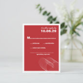 Red Loopy Liebe Lines Wedding RSVP Card Karte (Stehend Vorderseite)
