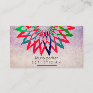 Red Lotus Blume Beautician Yoga Lehrerin Visitenkarte