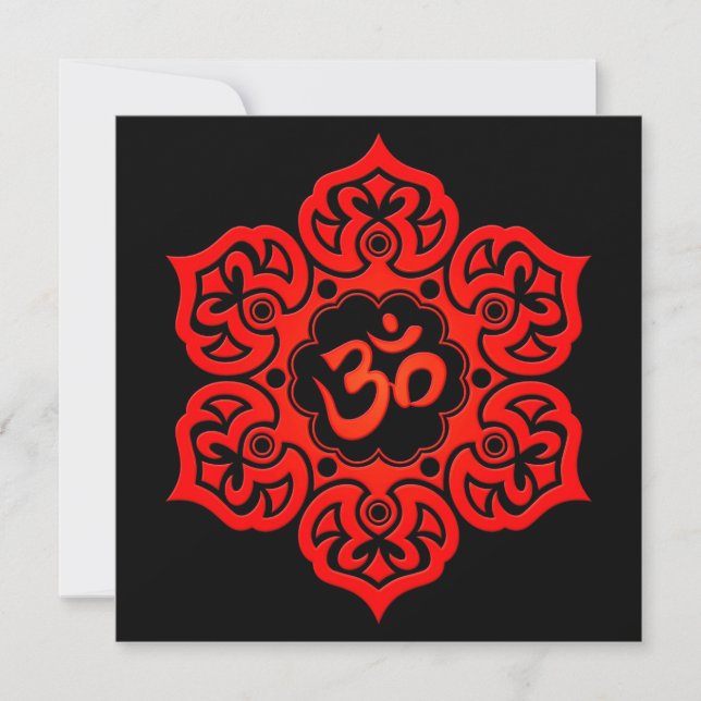 Red Lotus Blume Om (Vorderseite)