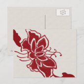 Red Lotus Blume Postkarte (Vorne/Hinten)