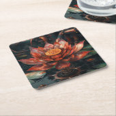 Red Lotus Blume Rechteckiger Pappuntersetzer (angewinkelt)