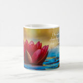 Red Lotus Blume über blaues Wasser Spirituelles Zi Kaffeetasse (Mittel)