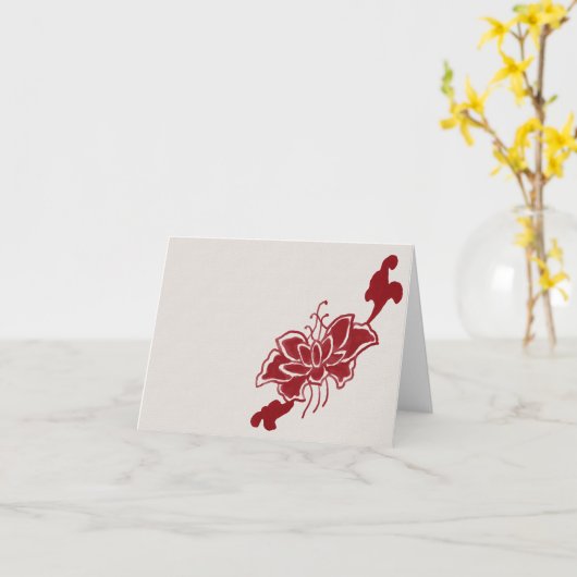Red Lotus Blumen Note Card Karte (Gelbe Blume)