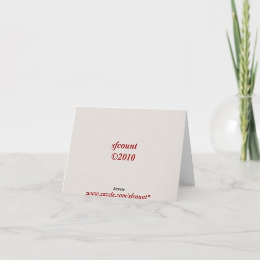 Red Lotus Blumen Note Card Karte (Rückseite)