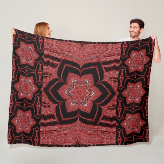 Red Lotus in Black Fleece Blanket (Beispiel)