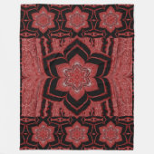 Red Lotus in Black Fleece Blanket (Vorderseite)