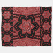 Red Lotus in Black Fleece Blanket (Vorderseite (Horizontal))
