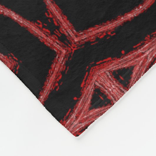 Red Lotus in Black Fleece Blanket (Ecke)