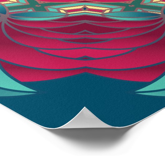 Red Lotus Mandala Poster (Ecke)