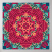 Red Lotus Mandala Poster (Vorne)