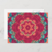 Red Lotus Mandala Postkarte (Vorne/Hinten)