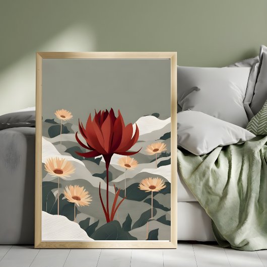 Red Lotus Serenity Fotodruck