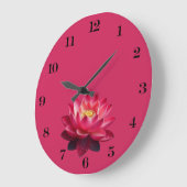 Red Lotus Wall Clock Große Wanduhr (Winkel)