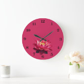 Red Lotus Wall Clock Große Wanduhr (Zuhause)