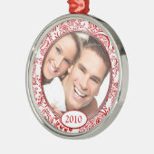 Red Love Birds Ihr Foto Weihnachtsschmuck (Links)