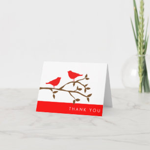 Red Love Birds Vielen Dank Dankeskarte